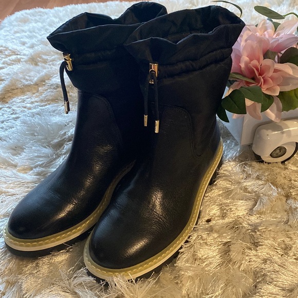 Jimmy Choo Shoes - Jimmy Choo Bao flat black leather/padded nylon boot  EURO size 38.5 Retail $995